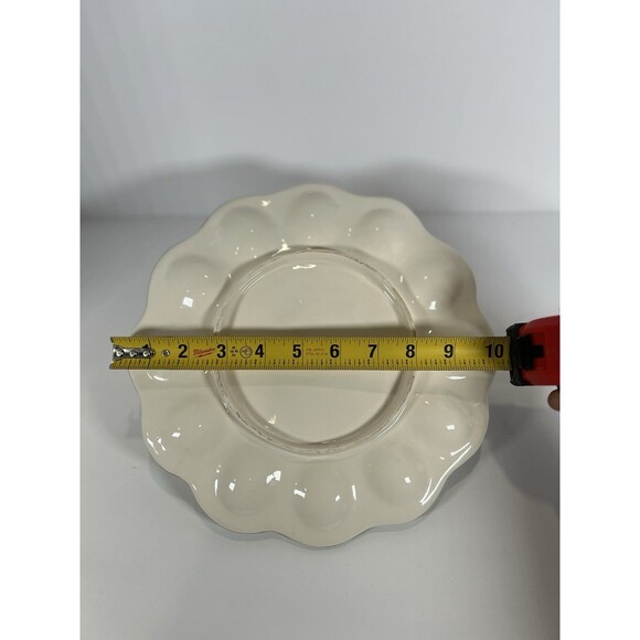 Egg Platter With 2 Baby Chics, Butterfly & Tulips.‎ Vintage 10” Diameter - Picture 10 of 16